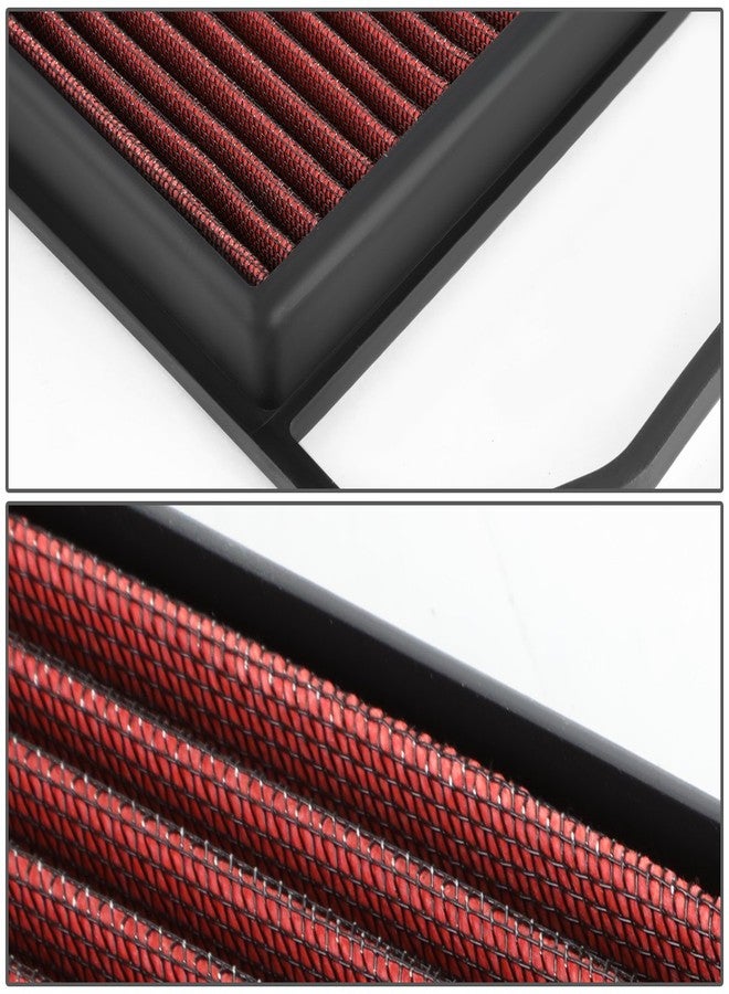 Auto Dynasty High Flow Engine Air Panel Filter Drop-in Reusable & Washable Compatible with Mercedes Benz 2013-2021 C43 E400 E43 GLE43 GEL450 GL450 SL400 SC43 M276 3.0L Turbo CA11861 (Red) - Image 3